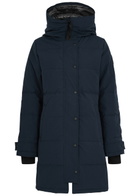 Canada Goose Women's Small Blue Shelburne Hooded Arctic-Tech Parka Coat Water-Repellent & Fully Lined