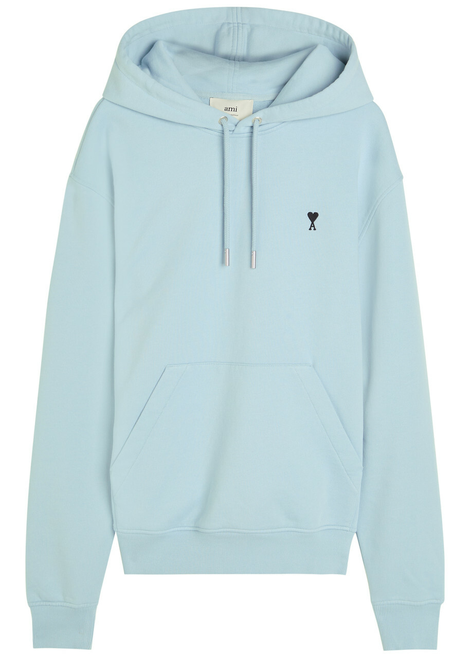 スウェット・トレーナー AMI PARIS Logo-Sweatshirt Blue Ami Paris Logo Hooded Cotton Sweatshirt Blue AMI