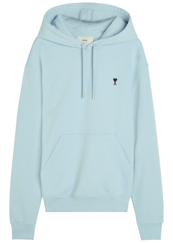 Photo: Ami Paris Logo Hooded Cotton Sweatshirt Blue
