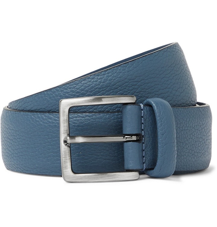Photo: Anderson's - 3.5cm Full-Grain Leather Belt - Blue
