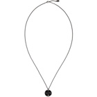 Valentino Silver and Black Valentino Garavani Logo Necklace