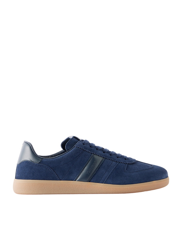 Photo: TOM FORD - Leather-Trimmed Suede Sneakers - Blue