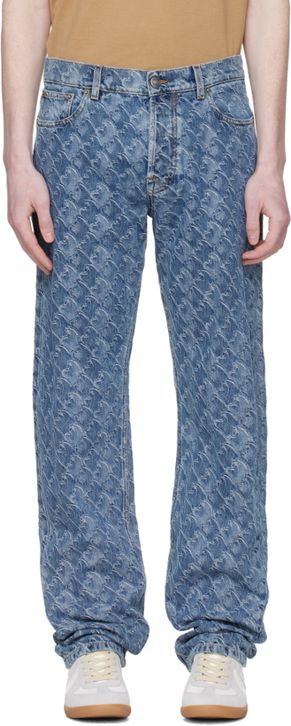 Photo: Lanvin Blue Lunar Year Jacquard Jeans