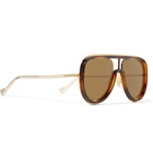 Fendi - Aviator-Style Tortoiseshell Acetate and Gold-Tone Sunglasses - Gold