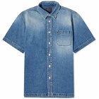 Givenchy Men's Short Sleeve Denim Shirt in Indigo Blue