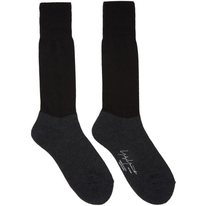 Yohji Yamamoto Black and Grey Military Socks Yohji Yamamoto