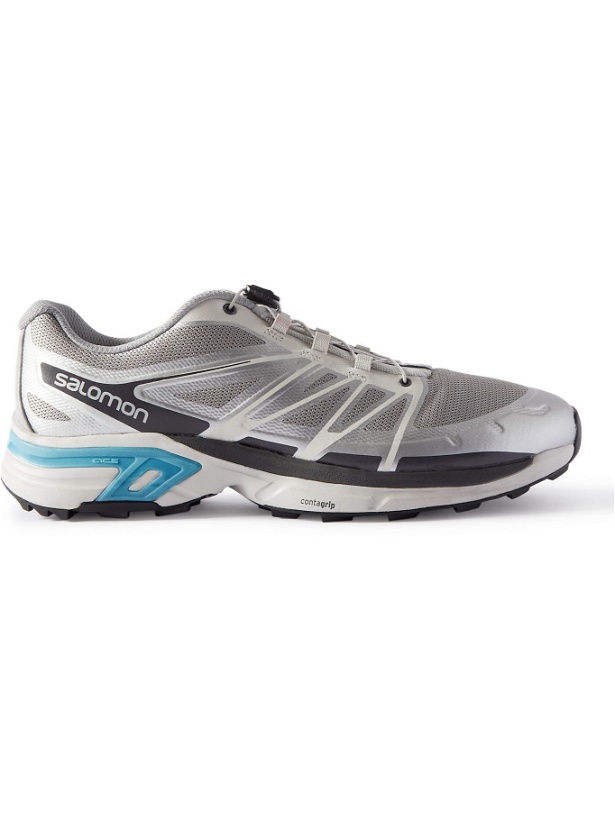 Photo: Salomon - XT-Wings 2 Advanced Rubber-Trimmed Coated-Mesh Running Sneakers - Silver