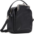 Y's Black Cow Leather Metal Clasp Box Bag