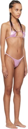 Isa Boulder Pink Argyle & Forward Satin Bikini