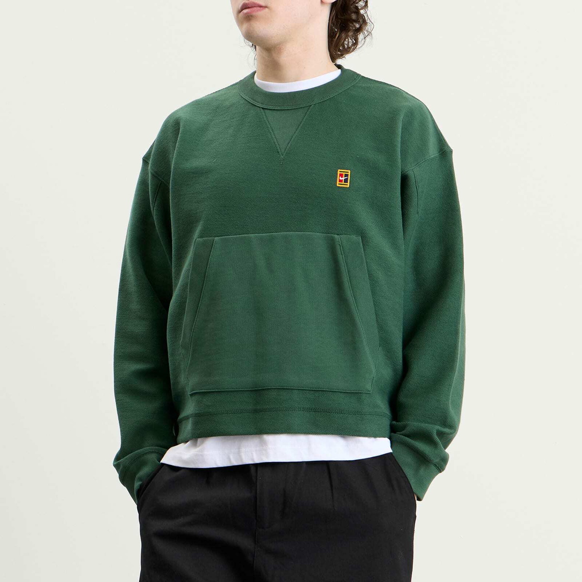 Nike Men's Club Rules Fleece Crew Sweatshirt in Fir/Sail