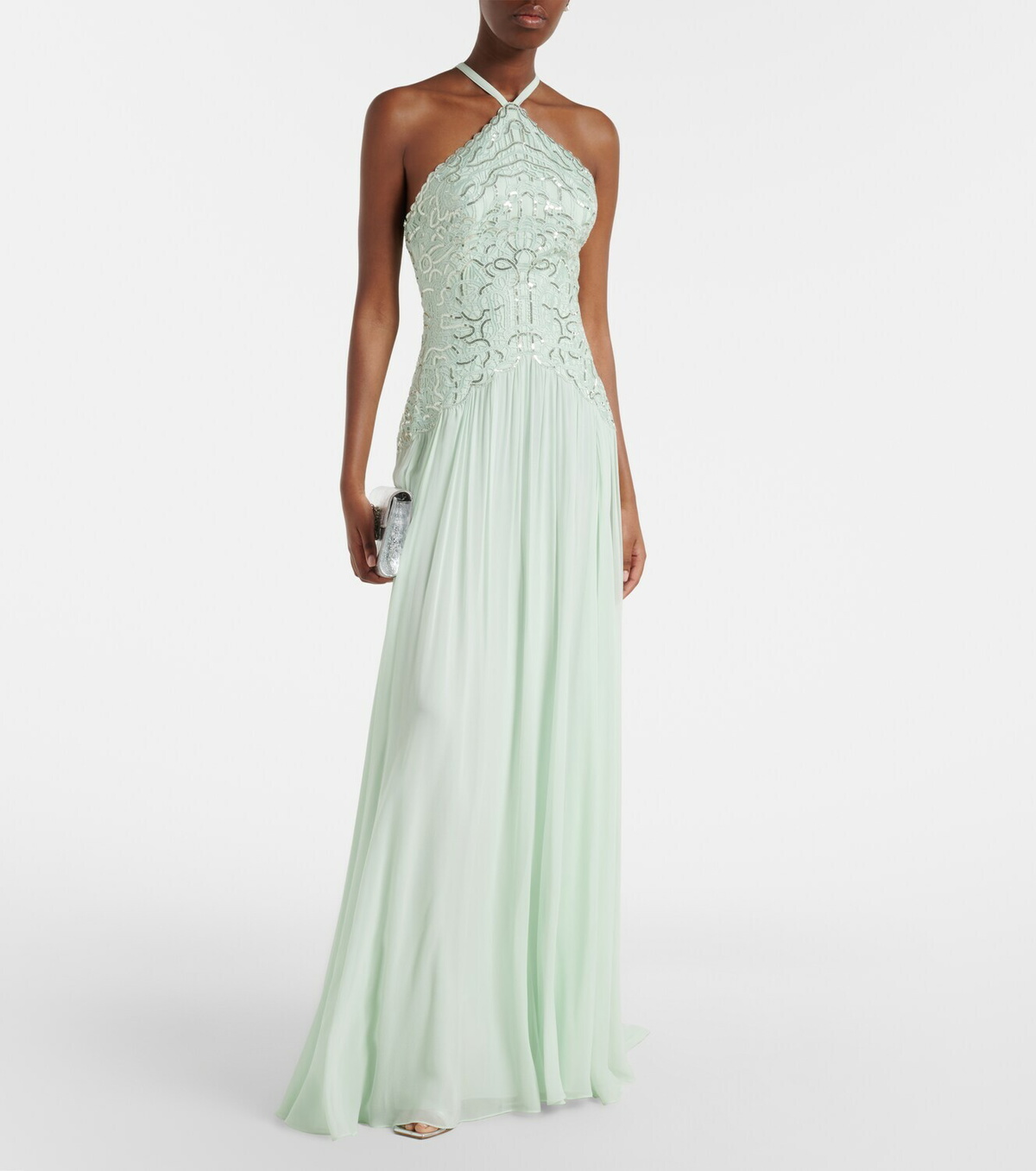 Elie Saab Sequined silk-blend gown