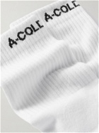 A-COLD-WALL* - Asterix Logo-Intarsia Ribbed Stretch Cotton-Blend Socks