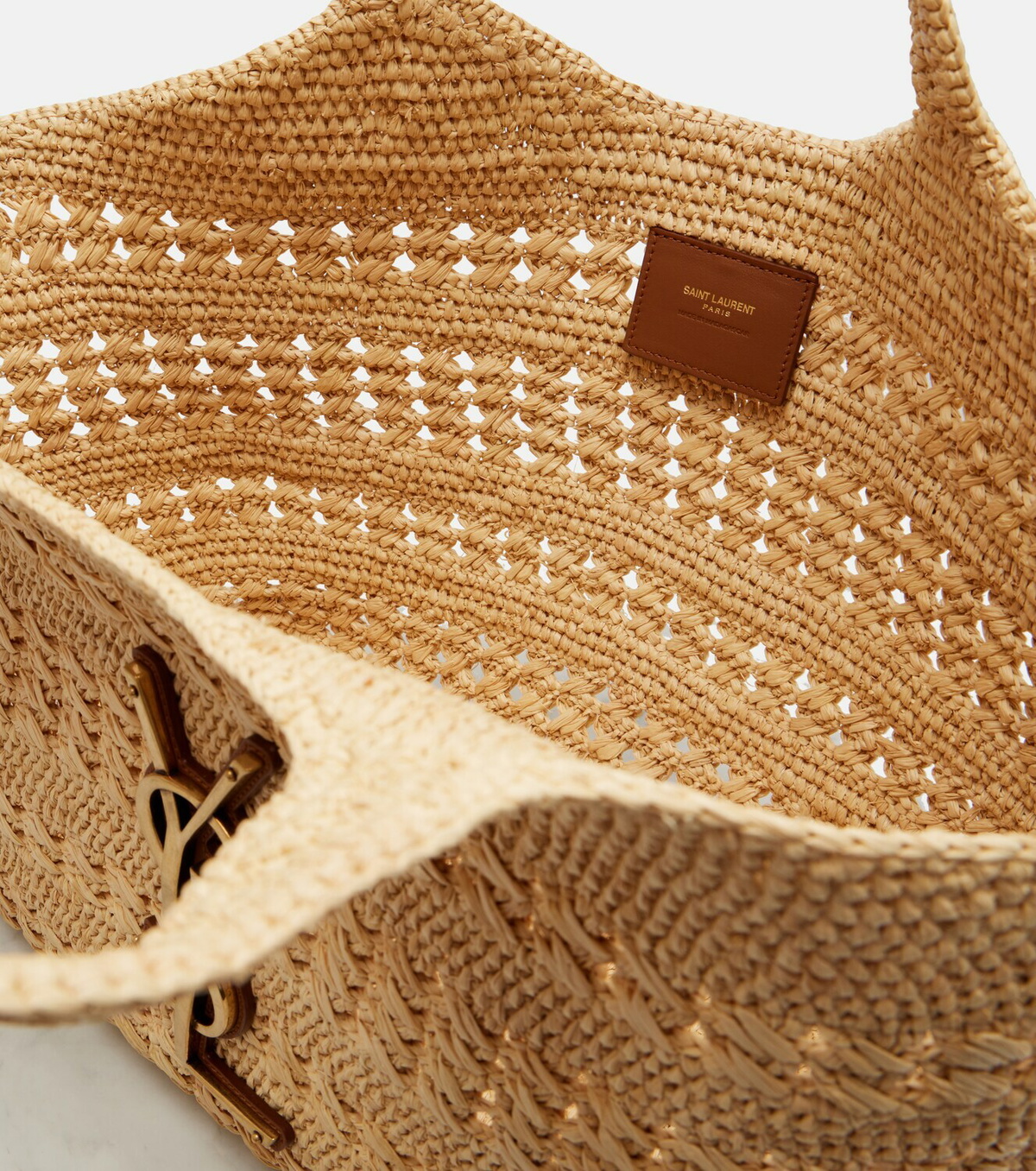 Saint Laurent Icare Medium raffia tote bag