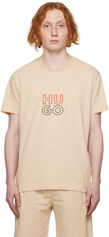 Photo: Hugo Beige Stacked T-Shirt