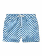 Frescobol Carioca - Straight-Leg Mid-Length Printed Swim Shorts - Blue