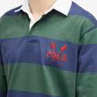 END. x Polo Ralph Lauren Men's Stripe Rugby in Light Navy/Washed Forest