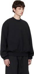 Fear of God Black Sunfaded Classic Half Raglan Sweatshirt