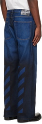 Off-White Navy Spray Diagonal Relax Jeans