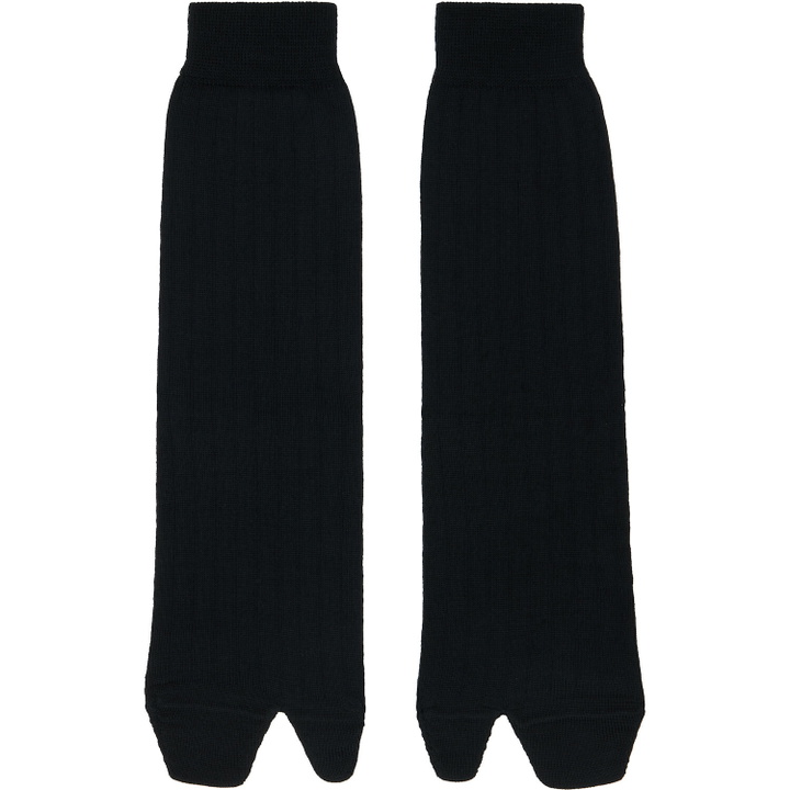 Photo: Maison Margiela Black Wool Tabi Socks