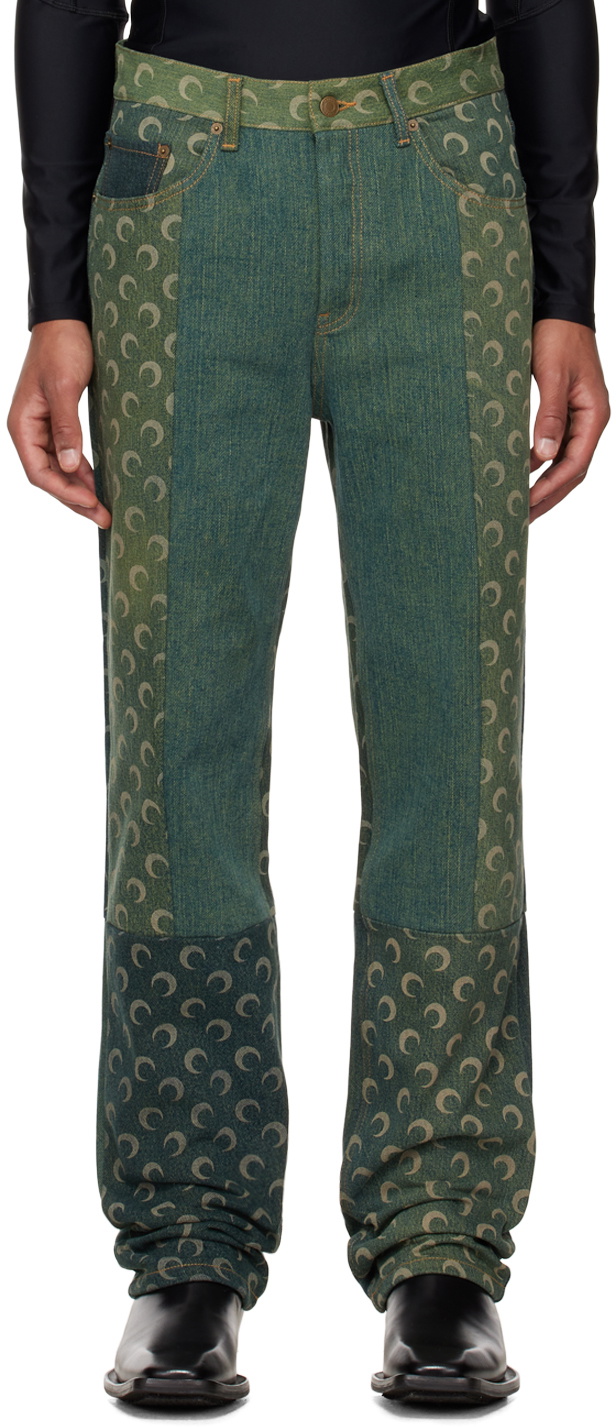 Marine Serre Green Moon Jeans Marine Serre