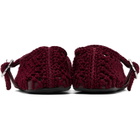 ALAÏA Burgundy Satin Cord Ballerina Flats