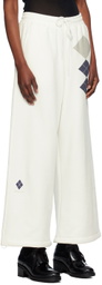 OPEN YY White Argyle Wide Sweatpants