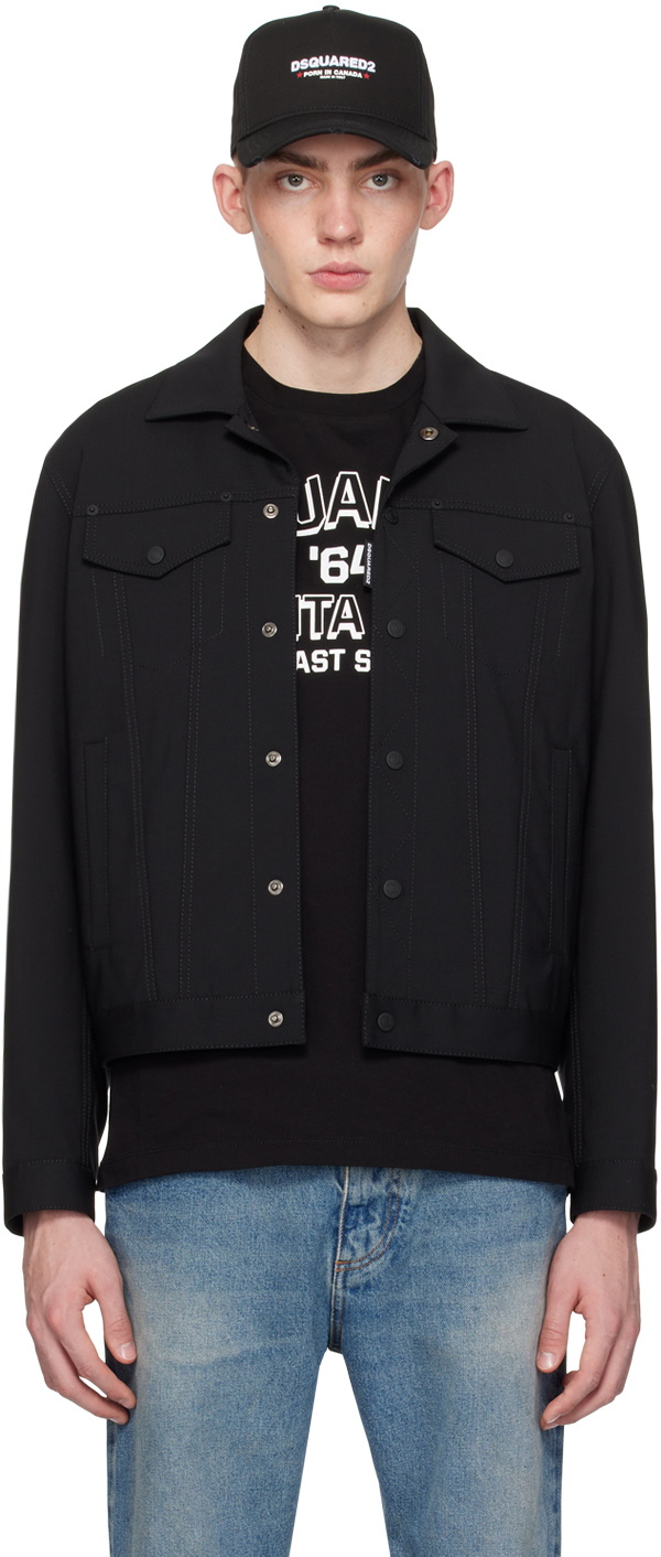 Dsquared2 logo-patch panelled bomber jacket - Black