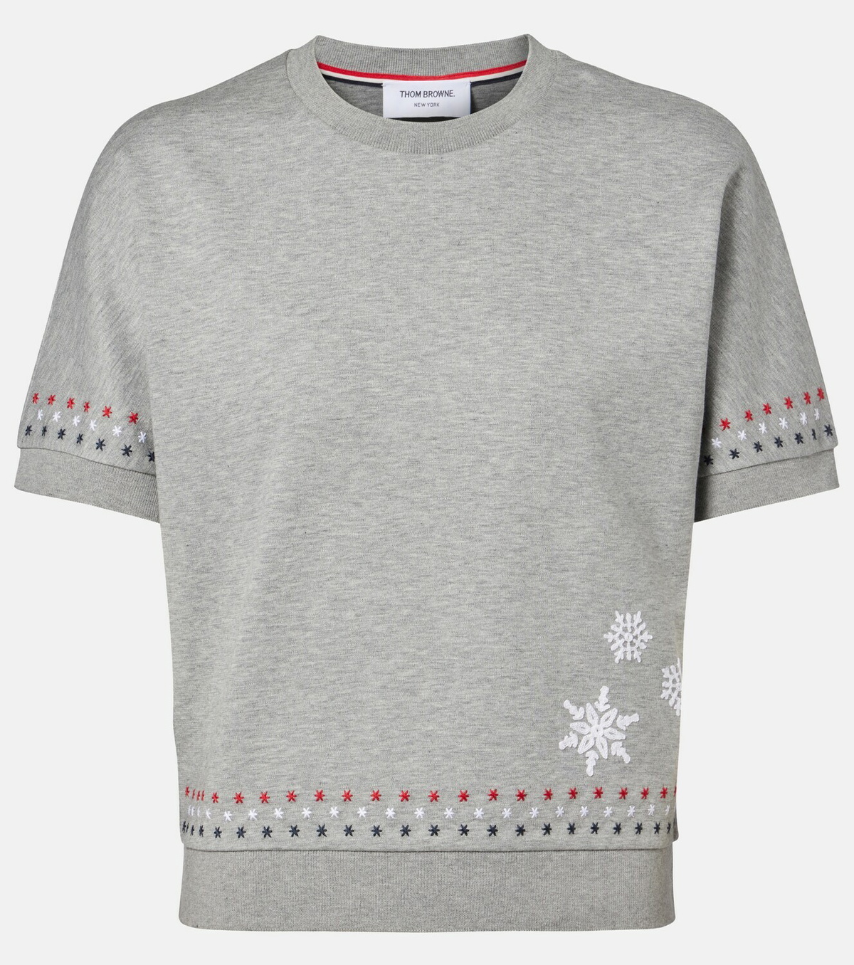 Thom Browne Embroidered cotton jersey T-shirt