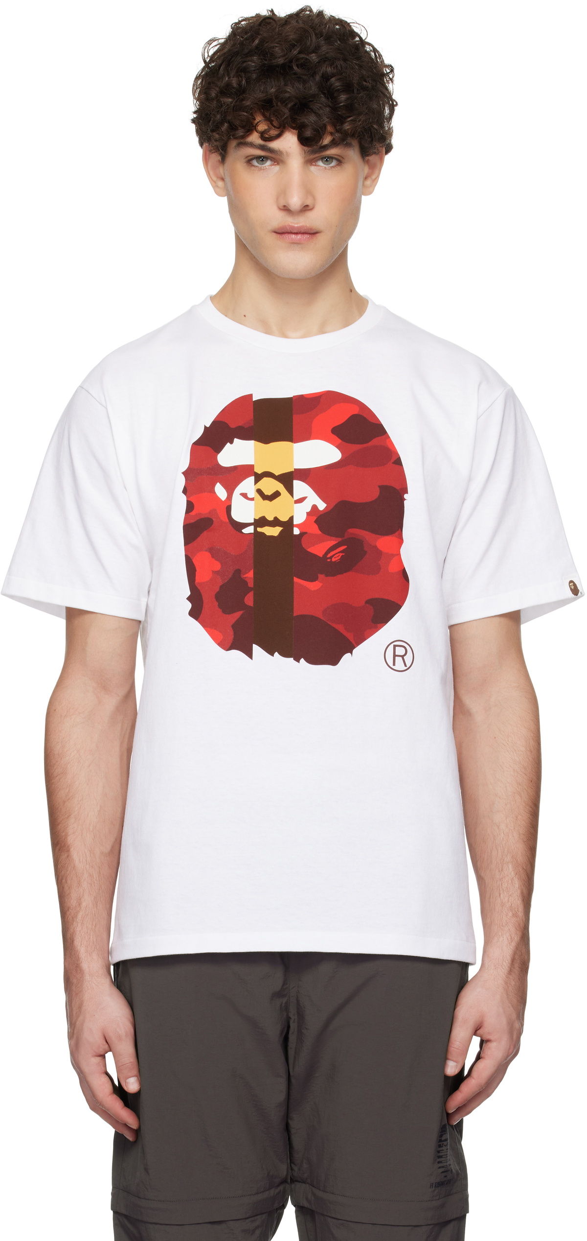 BAPE White Color Camo Transform Big Ape Head T-shirt A Bathing Ape