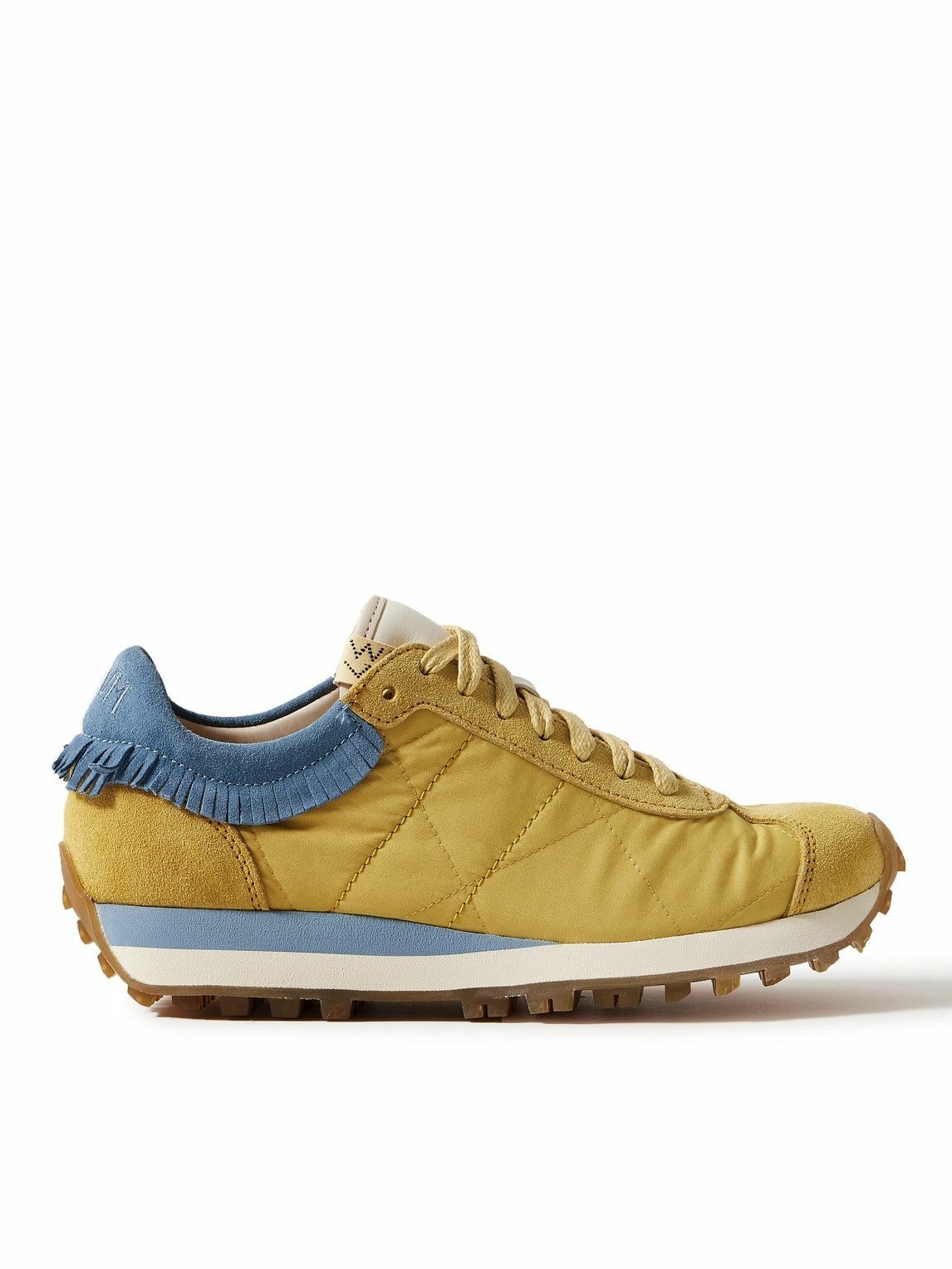 Photo: Visvim - Walpi Fringed Leather-Trimmed Suede and Shell Sneakers - Yellow