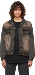 We11done Black Washed Denim Jacket