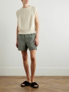 A Kind Of Guise - Bibile Straight-Leg Embroidered Recycled-Shell Shorts - Green