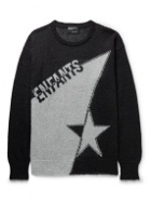 Enfants Riches Déprimés - Oversized Logo-Intarsia Mohair and Silk-Blend Sweater - Black