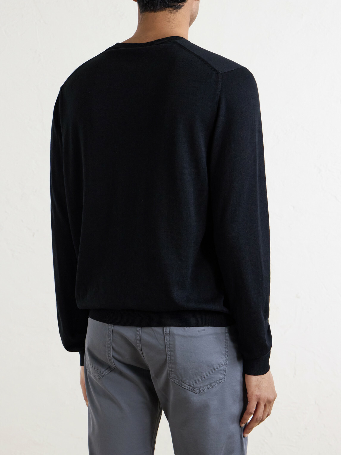 Slowear - Cotton and Silk-Blend Sweater - Black