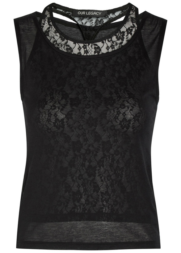 Photo: Our Legacy Swim Layered-effect Cotton-blend Tank Black
