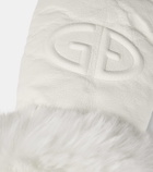 Goldbergh Adore logo faux fur-trimmed mittens