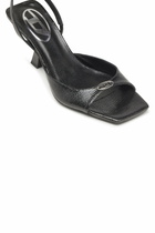 Diesel D-Amber-Slingback sandals in lizard-effect leather - Sandals Womens in Black
