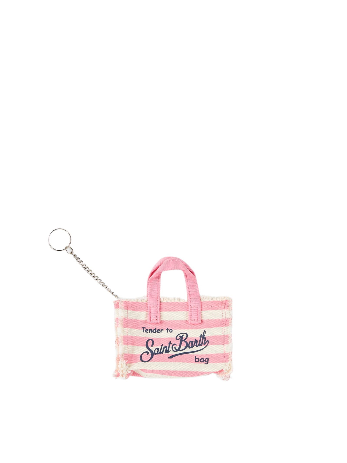 MC2 Saint Barth Pink Striped Cotton Canvas Key Holder