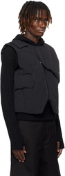 HELIOT EMIL Black Layered Down Vest
