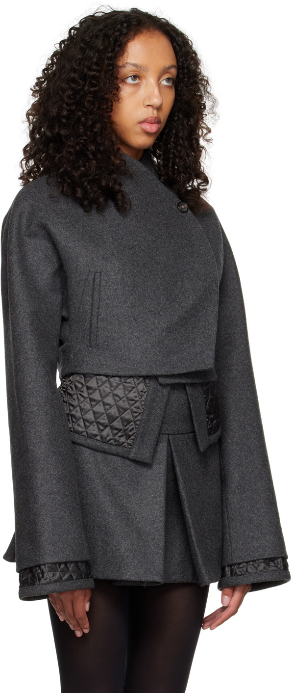 Maximilian Davis Gray Quilted Jacket