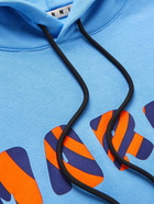 Marni - Logo-Print Cotton-Jersey Hoodie - Blue