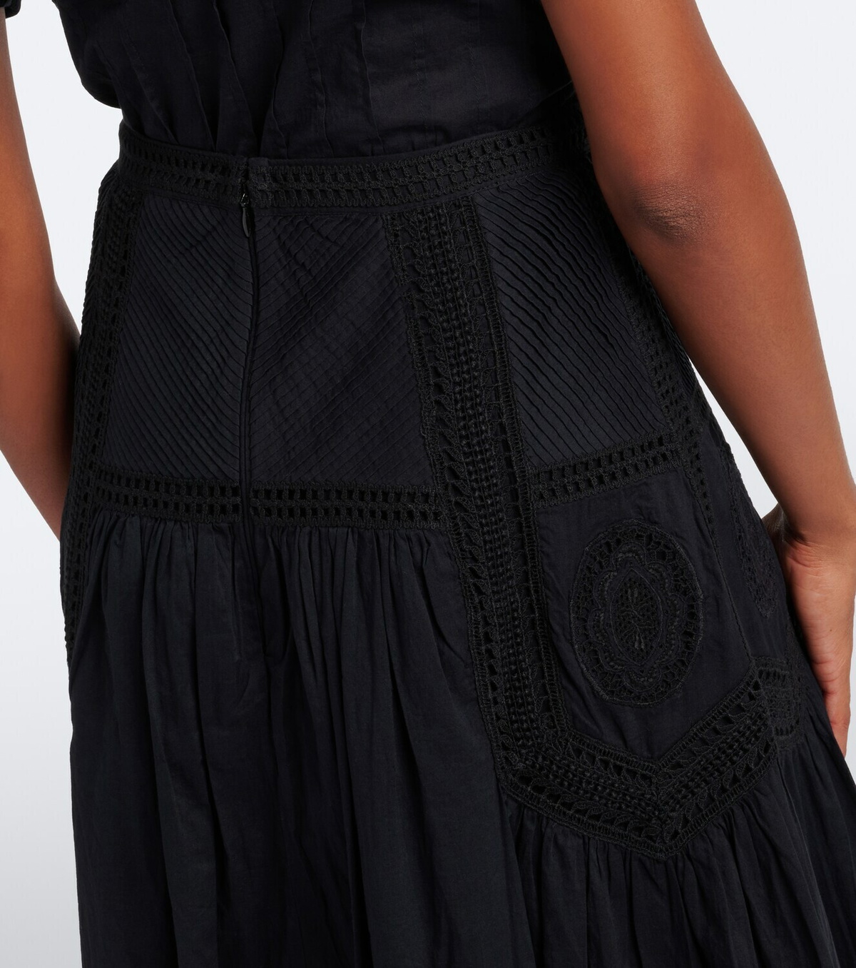 Ulla Johnson Alice embroidered tiered cotton midi skirt