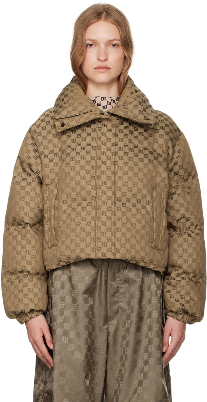 MISBHV Beige Jacquard Monogram Puffer Jacket