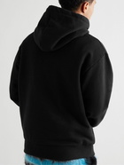 Marni - Logo-Flocked Cotton-Jersey Hoodie - Black