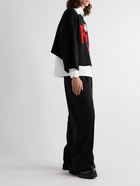 Raf Simons - Cropped Logo-Jacquard Merino Wool Sweater - Black