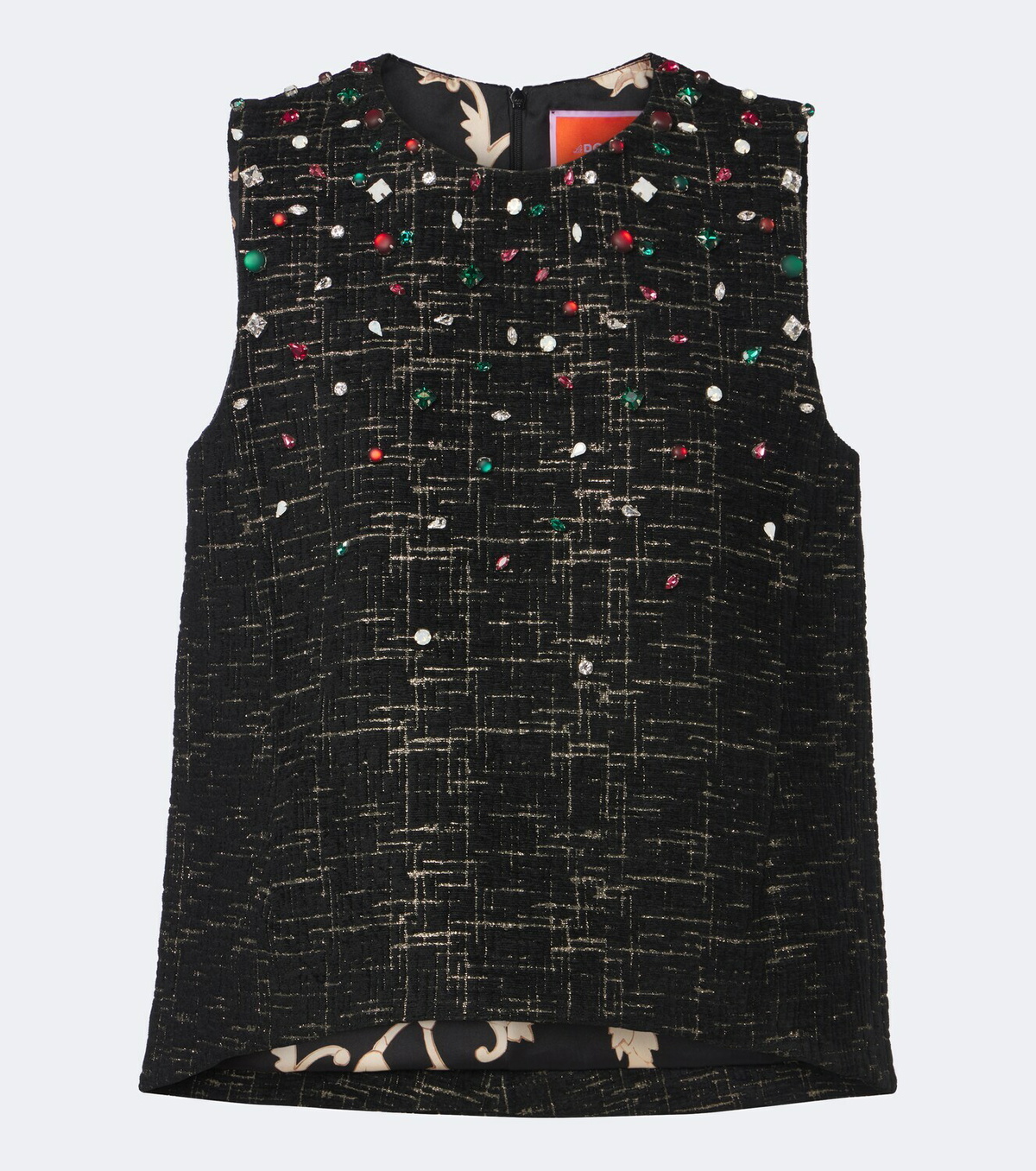 La DoubleJ La Scala embellished bouclé Lurex® top
