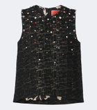 La DoubleJ La Scala embellished bouclé Lurex® top