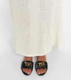 Tom Ford Embellished croc-effect slides