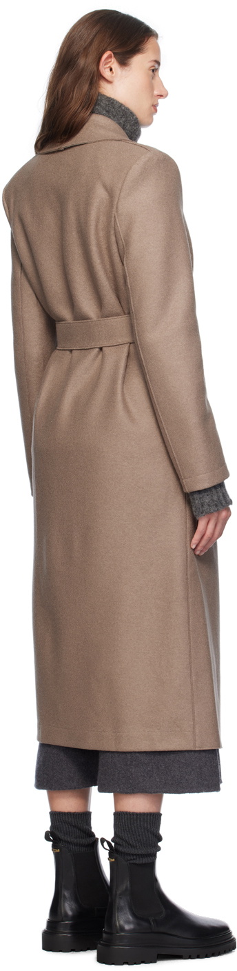 Harris Wharf London Taupe Shawl Collar Coat