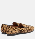 Aquazzura Guanto leopard-print calf hair loafers